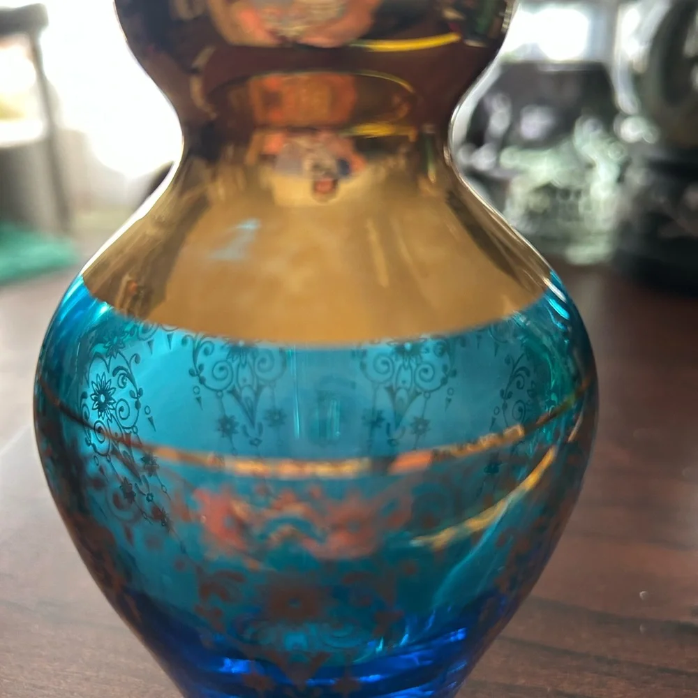 Vecchia Murano Glass Blue Vase